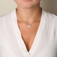 Van Cleef and Arpels pendant worn on a mannequin