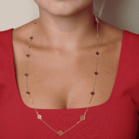 Long necklace Sweet Alhambra 16 Motifs Van Cleef & Arpels second hand: Authentic jewel