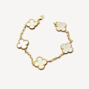 Bracelet Vintage Alhambra 5 motifs Van Cleef & Arpels d'occasion : Bijou authentifié