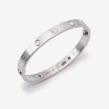 Women's Bracelets Trend 2025: Love Cartier Bracelet, White Gold, Diamonds - Genuine.