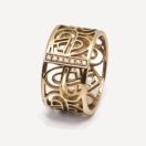 Bague Coeur Fil, T50 Bijou d'occasion femme signé POIRAY en Or Jaune et Diamants.