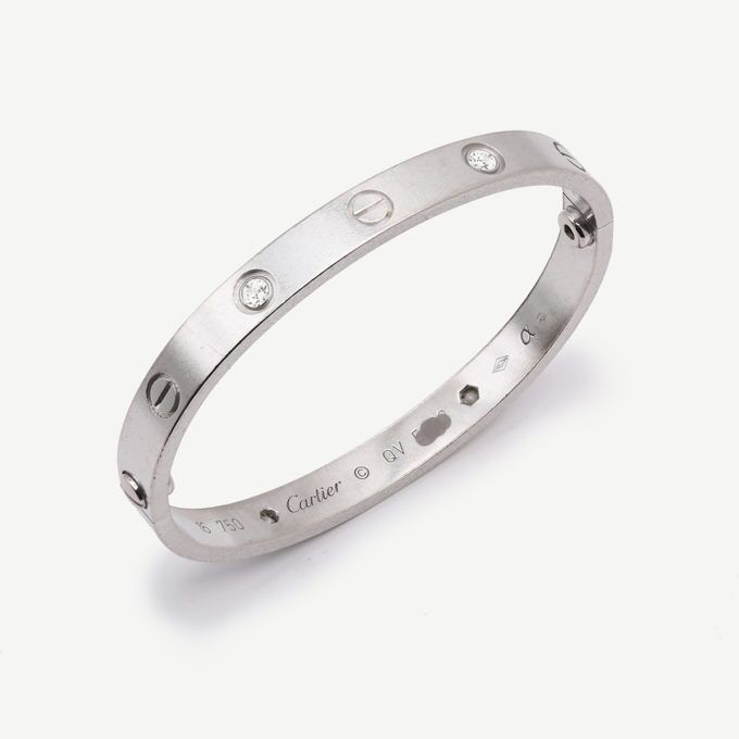Bracelets Femme Tendance 2025 : Bracelet Love Cartier, Or Blanc, Diamants - Authentifié.