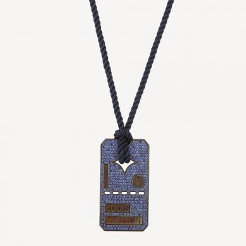 Genuine black rhodium-plated gold Louis Vuitton Dog Tag Pendant