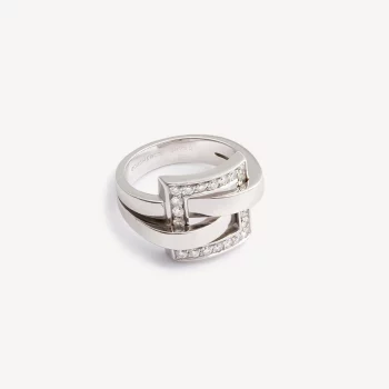 Second Hand Jewellery: Dechaînée Boucheron Ring, T 51, White Gold, Diamonds - Authenticated with Certificate of expertise