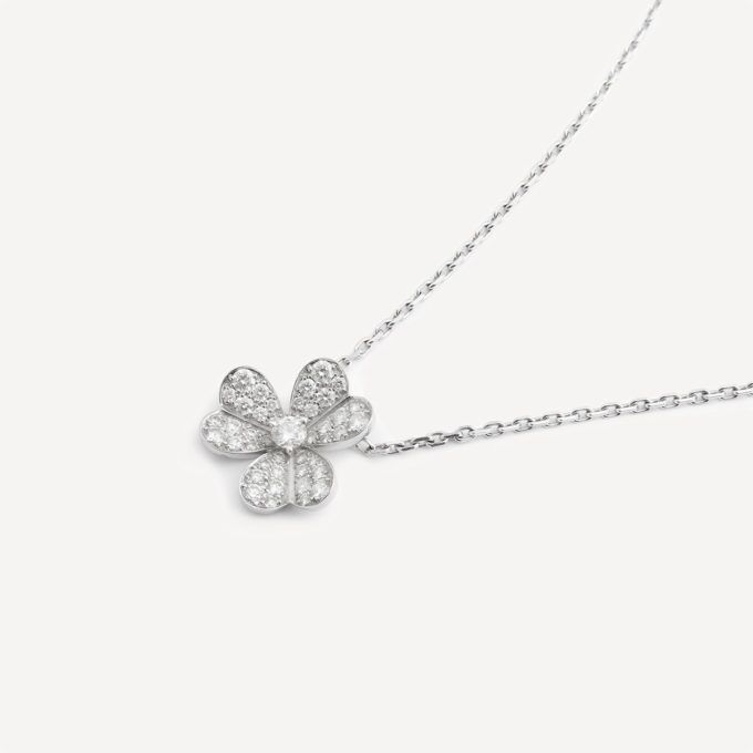 Second Hand Jewellery: Frivole Van Cleef & Arpels Pendant, White Gold, Diamonds - Authenticated with Certificate of Appraisal