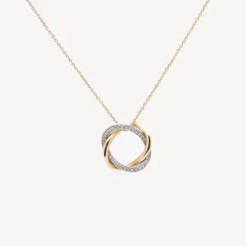 Second-hand jewellery: Poiray braided necklace in yellow and white gold and diamonds - Tresse Poiray collection