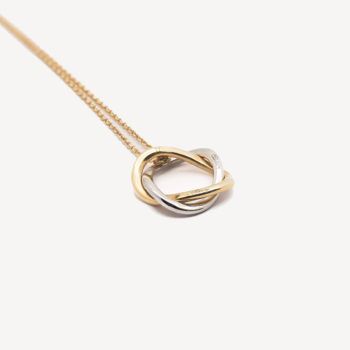 Second-hand jewel: Poiray braided necklace in yellow and white gold and diamonds - Authenticated with Certificate of appraisal and hallmarks