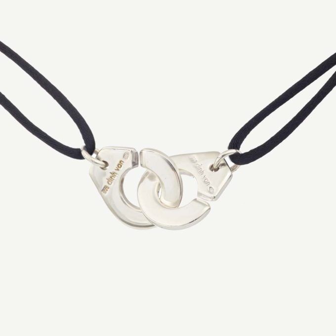 Genuine Dinh Van silver handcuffs necklace