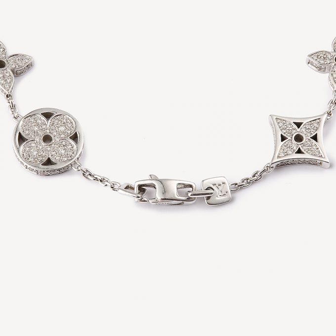 Genuine Louis Vuitton Idylle Blossom Monogram bracelet in White Gold