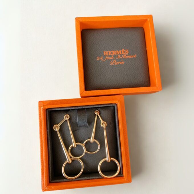 Earrings Mors de Filet Hermes second hand : Authentic jewel