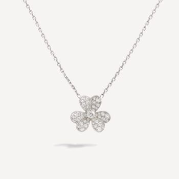 Second Hand Jewellery: Frivole Van Cleef & Arpels Pendant, White Gold, Diamonds - Authenticated with Certificate of Appraisal - frivole Van Cleef & Arpels collection
