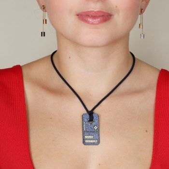 Genuine black rhodium-plated gold Louis Vuitton Dog Tag Pendant