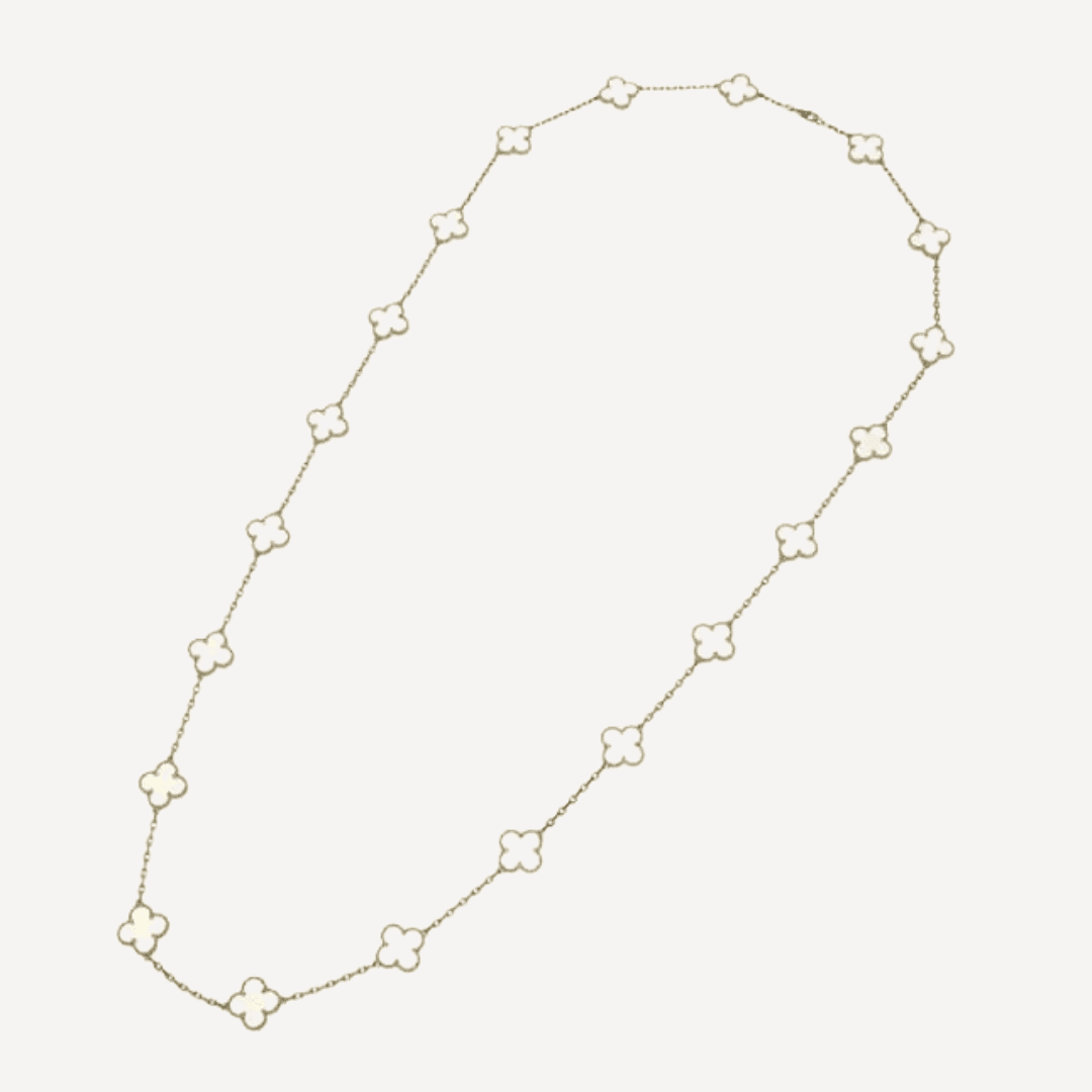 Vintage Alhambra Cristal 20 Motifs Sautoir Van Cleef & Arpels : Authenticated jewel - Alhambra clover and Louis Vuitton star